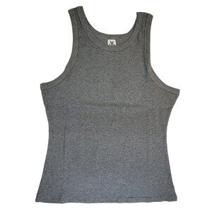 Tank Top Charcoal High Neck Ribbed Sleeveless Womens Medium By Sew In Love